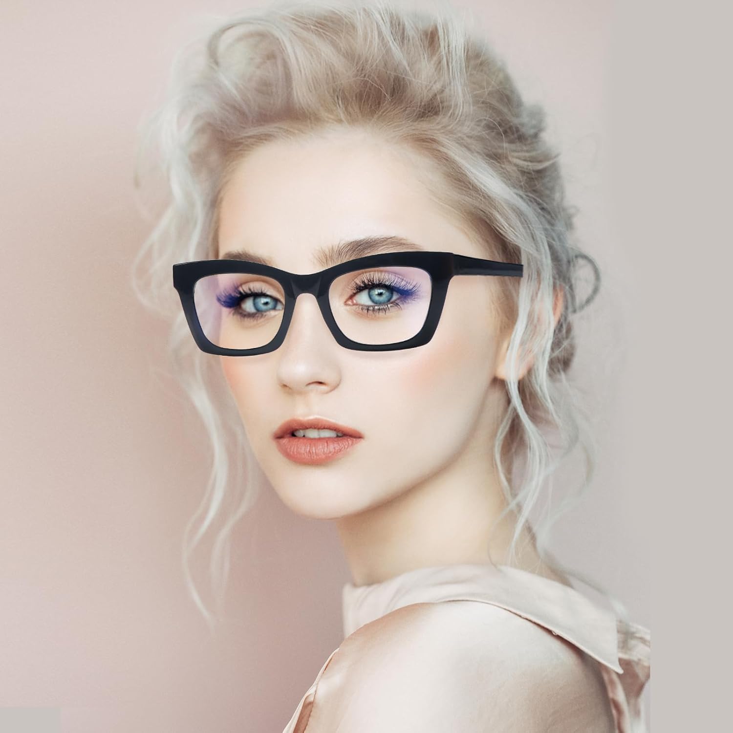 SIGVAN 6 Pack Oprah Style Reading Glasses Blue Light Blocking Square Computer Spring Hinge Readers for Women Men - Image 2