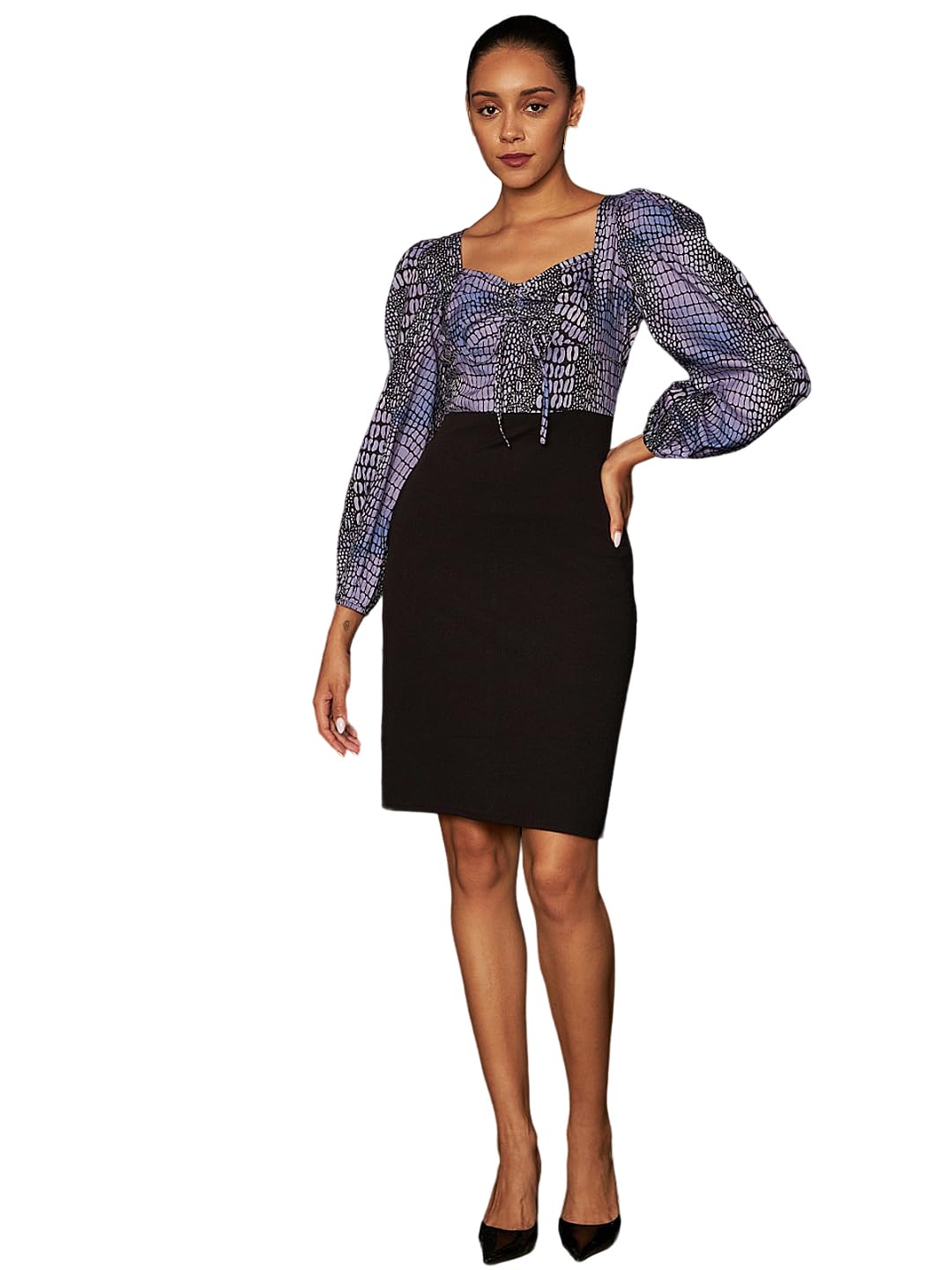 Athena Lifestyle Women and Girls Polyester Bodycon Tie-up Block Print Midi Length Full-Length Veri peri Formal Dress Athena Lifestyle Women and Girls Polyester Bodycon Tie-up Block Print Midi Length Full-Length Veri peri Formal Dress