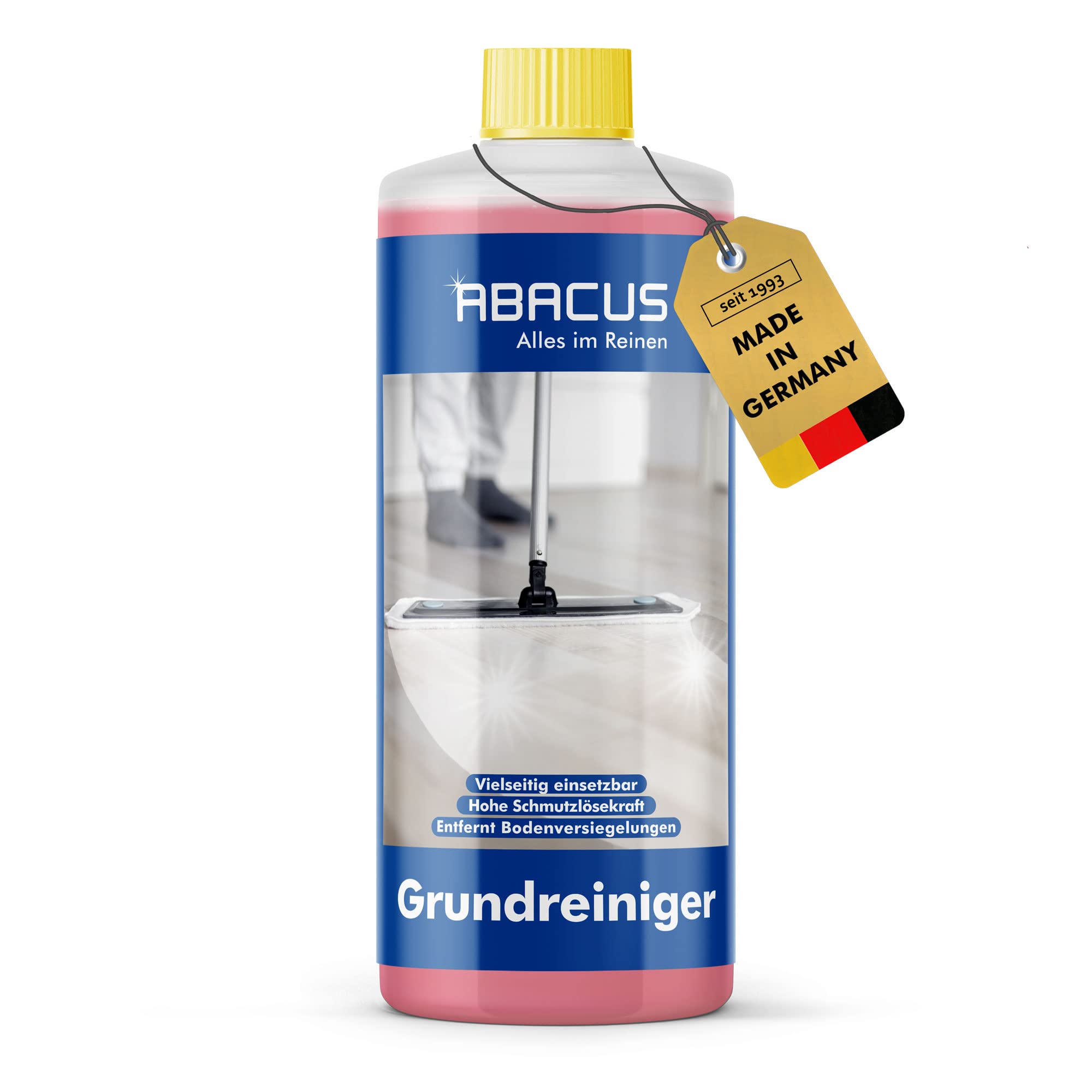 ABACUS® Grundreiniger Konzentrat, Bodenreiniger intensiv, Fliesenreiniger, entfernt Versiegelungen, Fliesen, extrem stark, Bodenreiniger für Fliesen, Parkett, Laminat Grundreiniger (2170)
