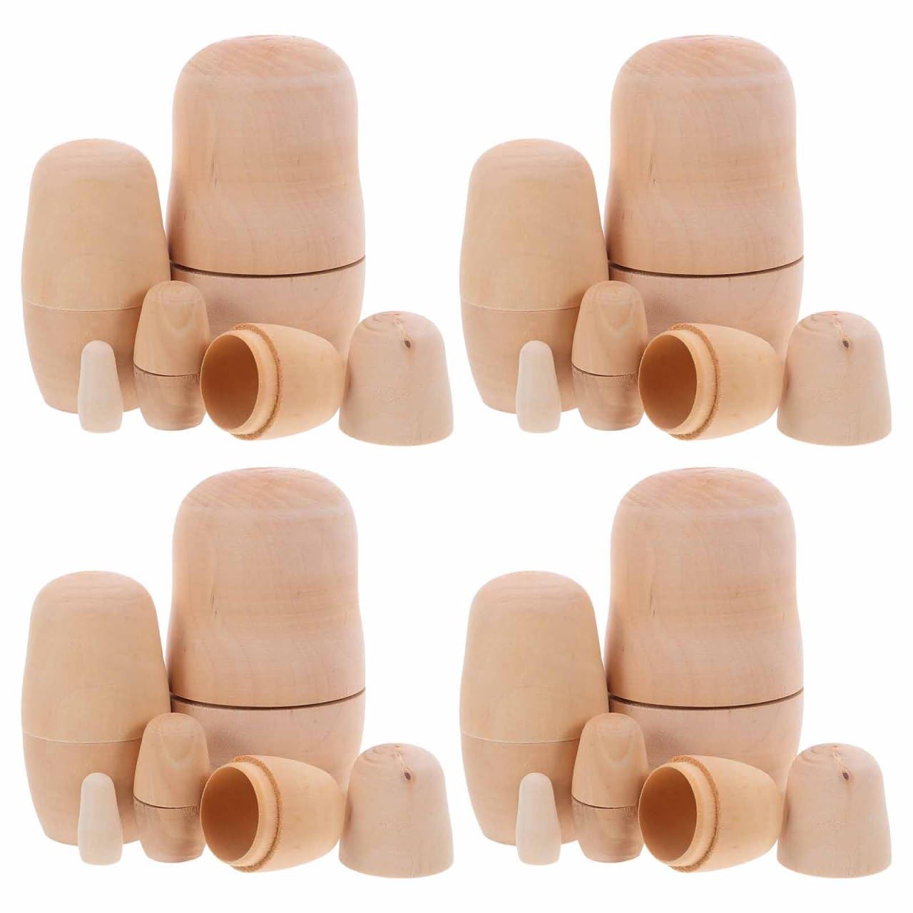 ibasenice Muñecas rusas sin pintar 4 juegos de muñecas rusas sin pintar muñecas vacías sin terminar DIY 5 muñecas de anidación de matryoshka personalizar crea tu propio juego de muñecas de madera