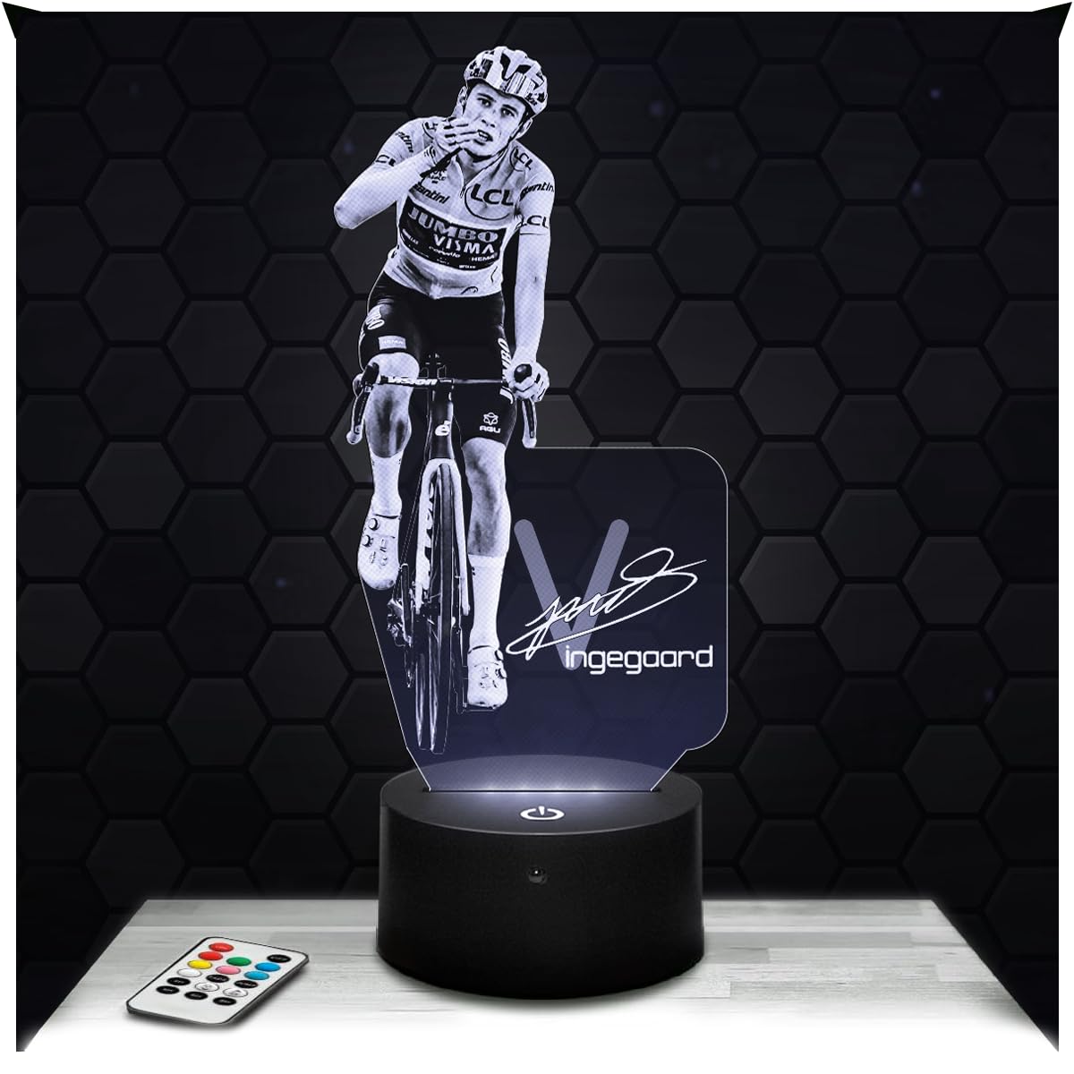 Lampephoto.fr - Jonas Vingegaard Cycling Night Light 3D Lamp Decoration Bike Cyclist. Gift Idea for Men Object Jonas Vingegaard Cycling Adult Night Light Room Decor, Original Gift Idea for Men