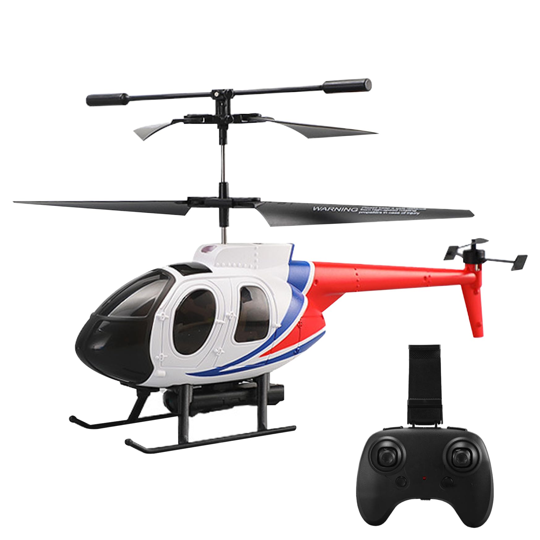 Takingup RC Helicopter with HD Camera 6 Channel 2.4Ghz 350mAh Remote Control for 15 mins Flying Easy Assembly ABS White for Kids - RC Helicopter