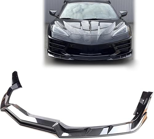 Repuesto para Chevrolet Corvette C8 Z51 2020-2023 ZR1 Style 7 piezas parachoques delantero inferior divisor de labio Winglet Ki (impresión de fibra