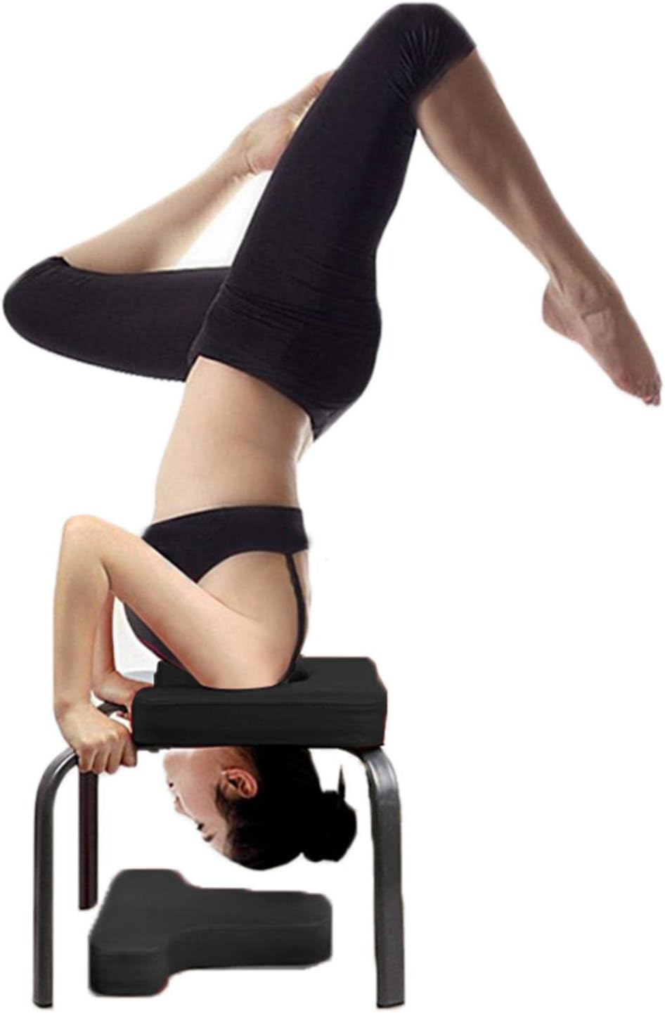 B/A Teeter Inversion Table | Yoga Headstand Bench With Soft PVU Pads Feet Up Trainer For Practice Head Stand | Stand Yoga Chair For Family, Gym, Red/Black