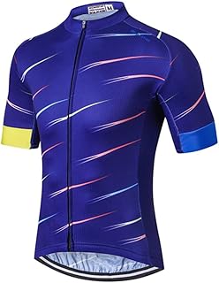 Men's Pro Team Cycling Jersey Short Sleeve Sportswear with Pokects
