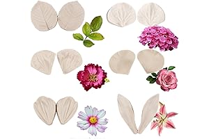 6set Gumpaste Flower Silicone Veining Mold - Fondant Rose Veined Mold,Gum Paste...