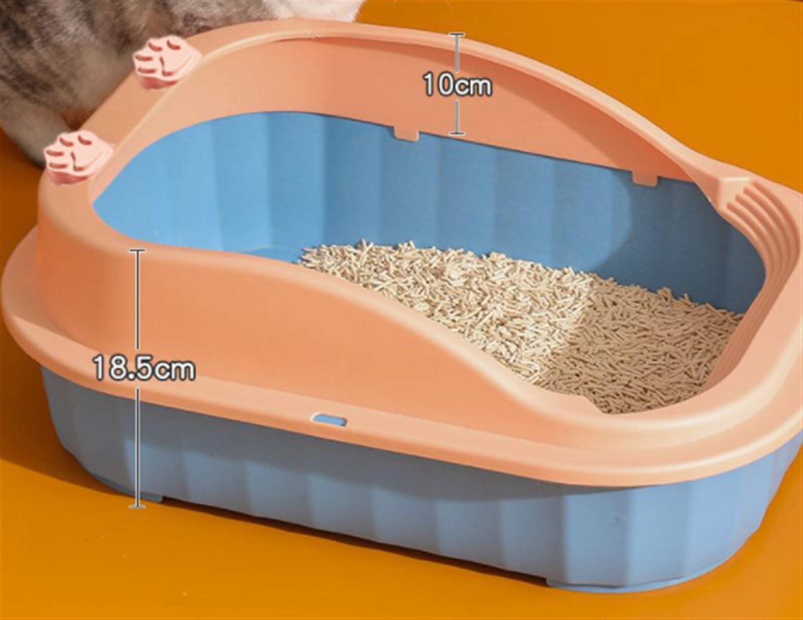 Kuwety dla Kotów LitterBox Otwarta Kuweta Dla Kota Z Wysokim Bokiem, Odporna Na Rozpryskiwanie Kuweta Dla Kotów, Toaleta Dla Kotów Z Szufelką Do Przesiewania Żwirku Bez Bałaganu(Purple)