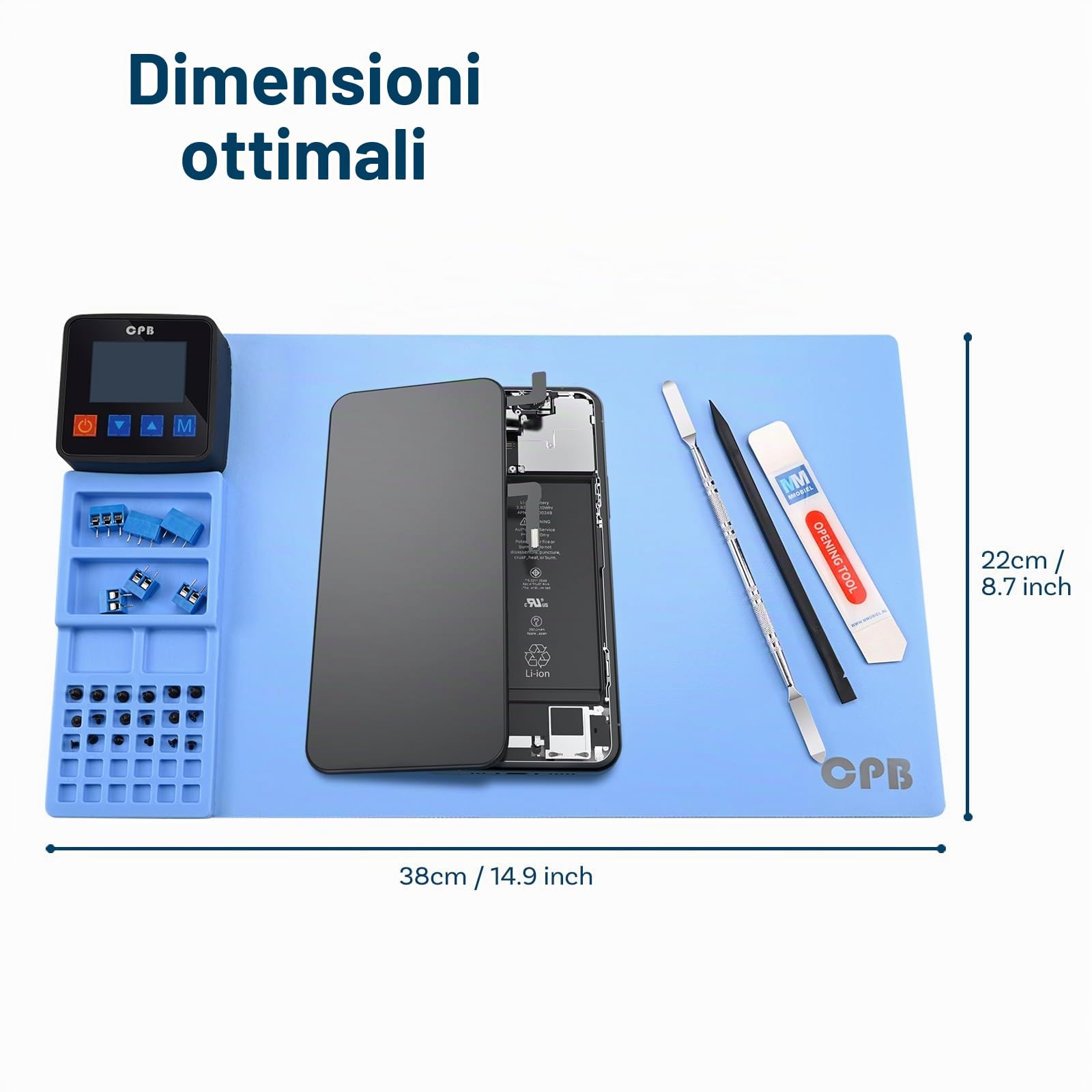 MMOBIEL Schermo LCD Riscaldamento Pad Smartphone e Tablet - Schermo LCD Separatore Piastra - 38 x 22 x 0.7cm