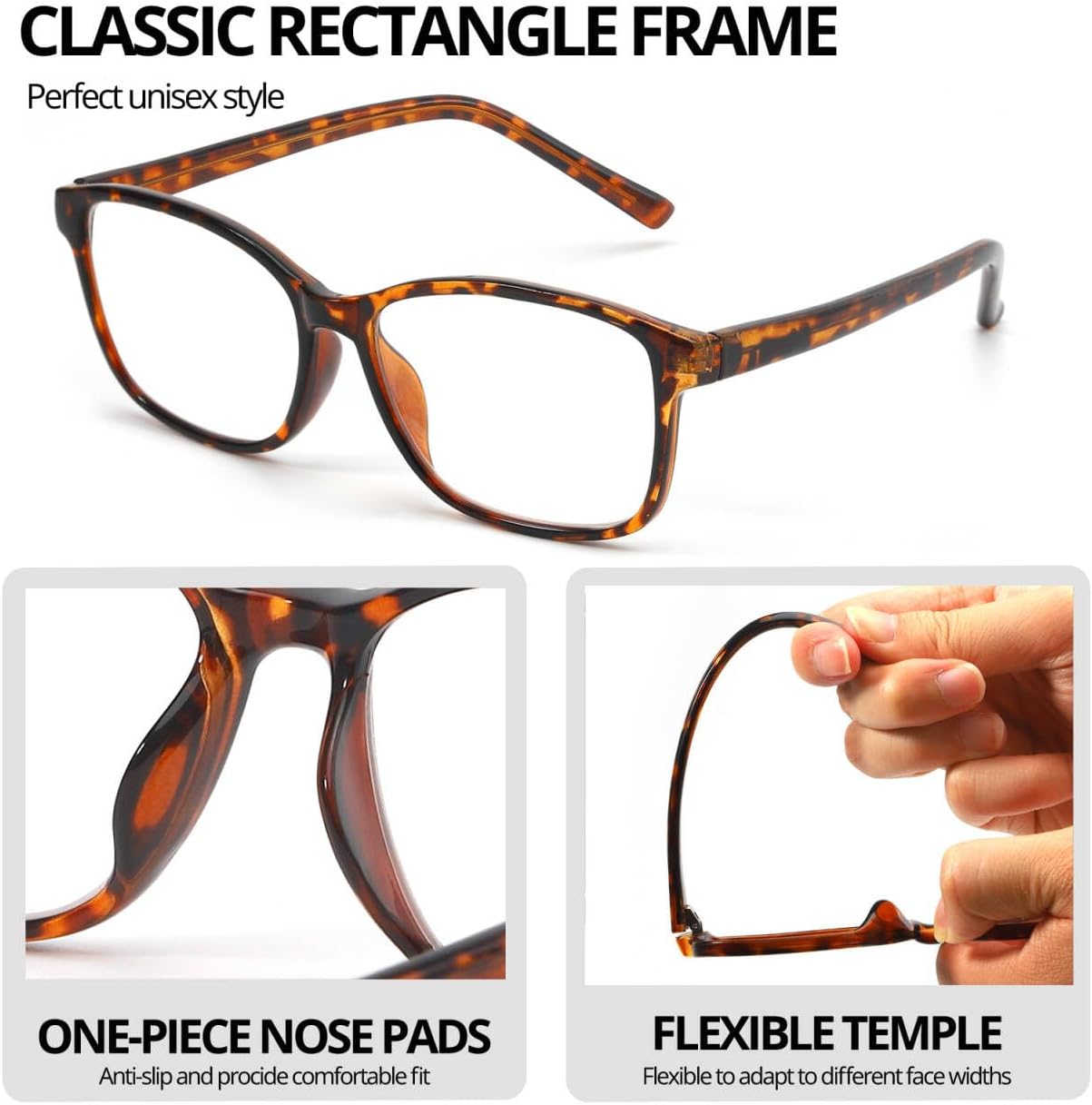 VIEWBETTER Natural Crystal Stone Reading Glasses with Clear Real Glass Smoky Quartz Lenses UV Protection Scratch Resistant - Image 4