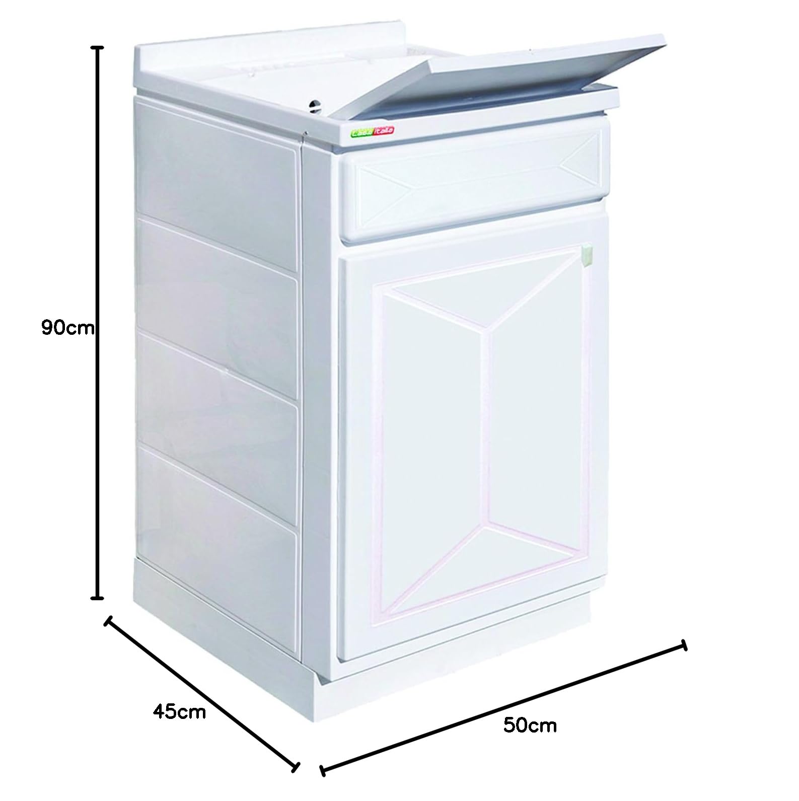 LAVATOIO IN RESINA 45X50X90 MOBILE+VASCA+ASSE RESINA+SIFONE( IN KIT DI MONTAGGIO)