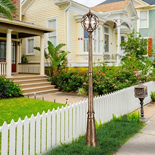 Farola de jardín impermeable E27 con bola de aluminio para iluminación exterior 6