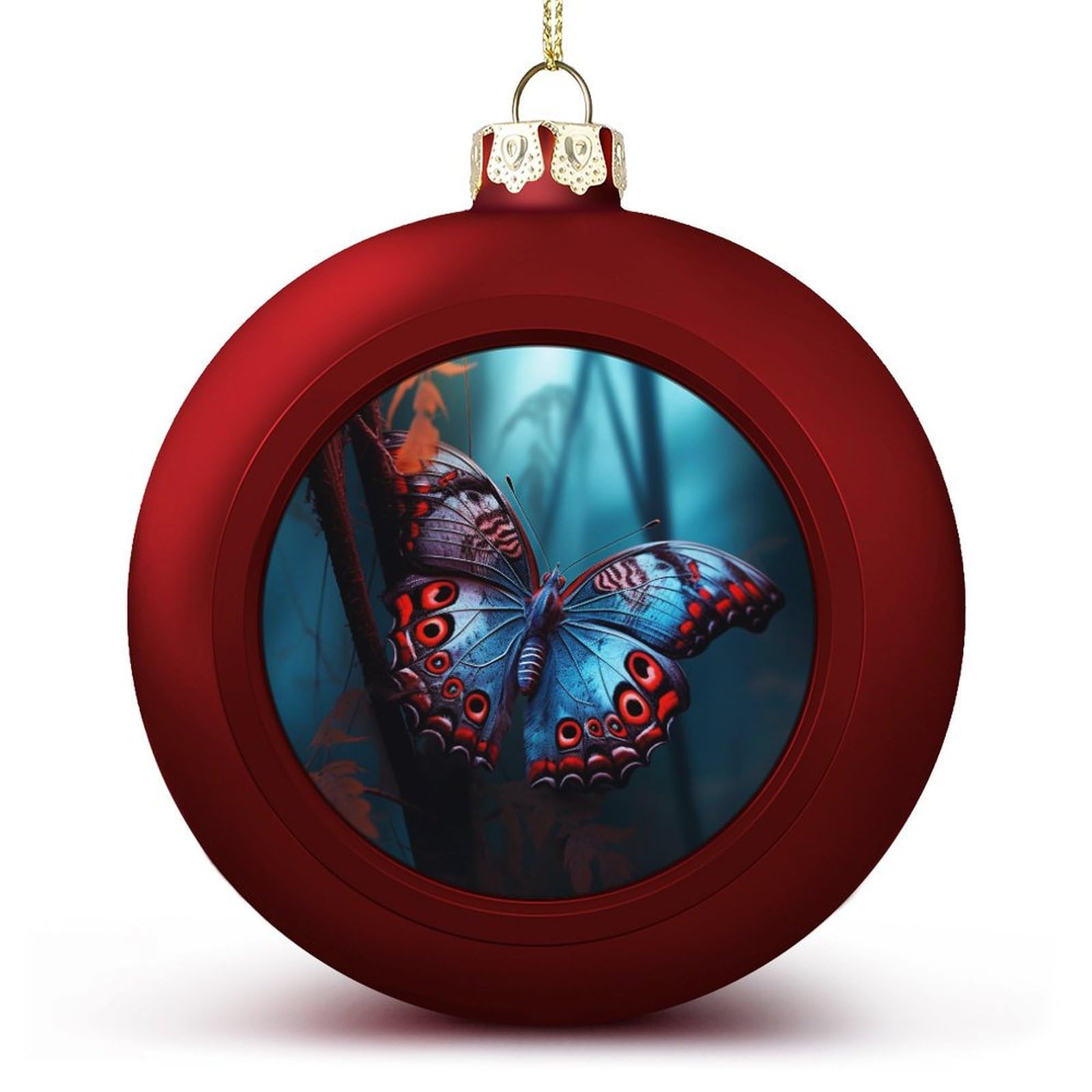 Boules de sapin de Noël papillon imprimé déco incassable mariage et fête
