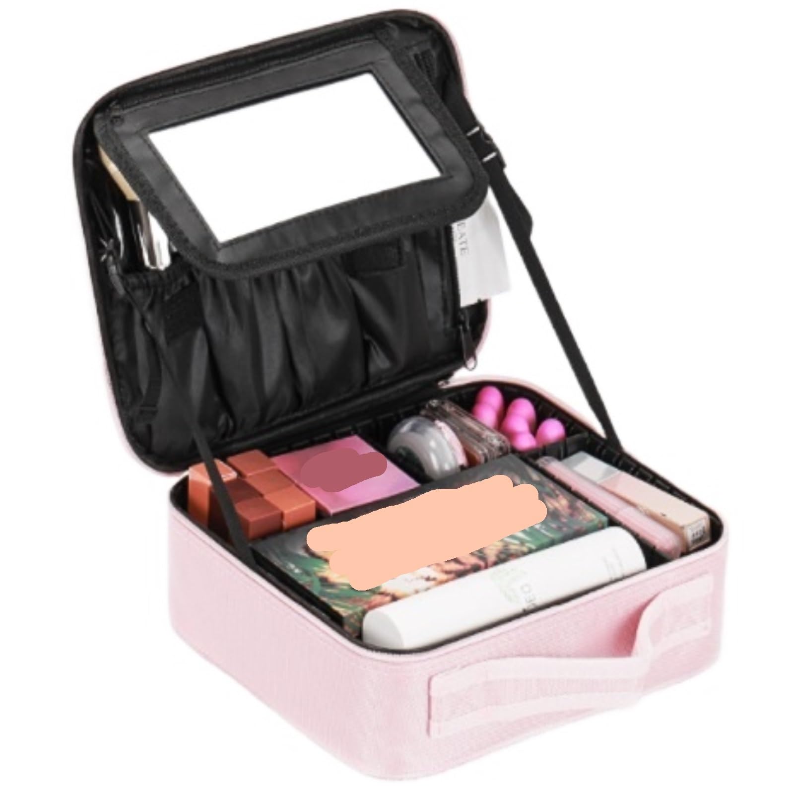 Stojak na Lakier do Paznokci, Podróżna Torba Do Przechowywania Kosmetyków, Przenośna Manicure I Lakierów Paznokci Organizer do Pielęgnacji Skóry(Pink)