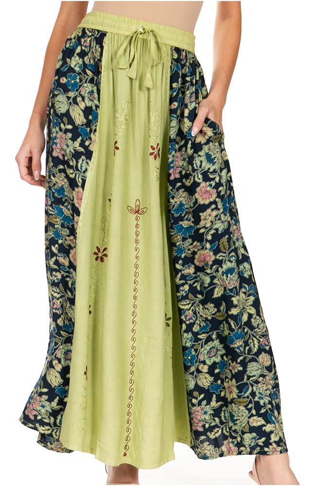 Jupe à Broderies Boho pour femmes longue fluide style champêtre chic - 6