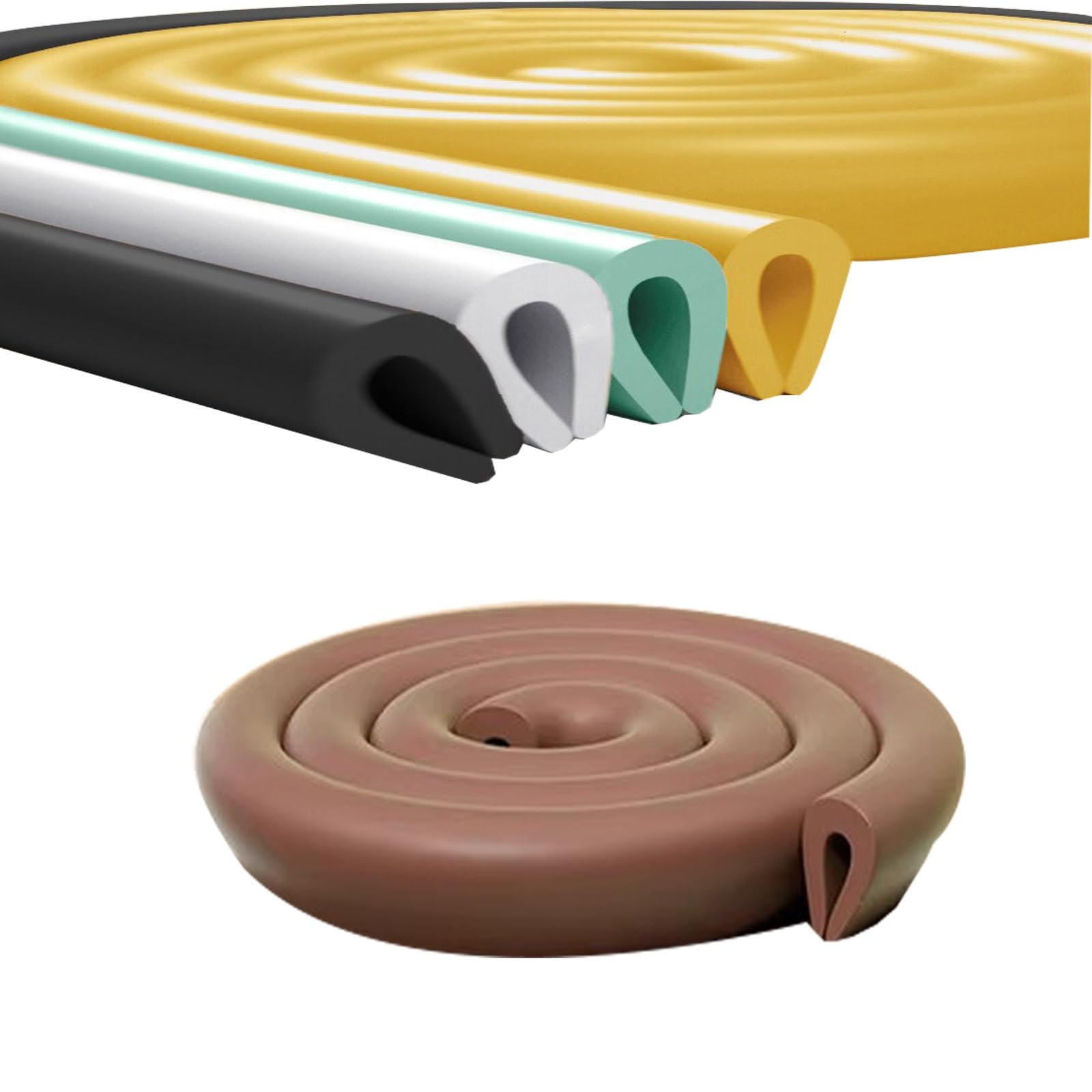 Colorful U-Channel Edge Protector Extra Thick -Foam Guard, for Furniture Edge/Tables/Doors - Non-Toxic Safety Cushion|6m/19.68ft(Coffee,6m/19.68ft)