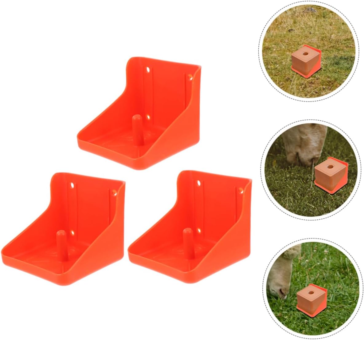 VOSAREA 3Pcs Salt Block Rack for Cattle and Sheep Heavy-Duty Licking Tray Livestock Feeding Supplies Multi-Use Salt Block Holder Sturdy Feed Pan for Farm Use