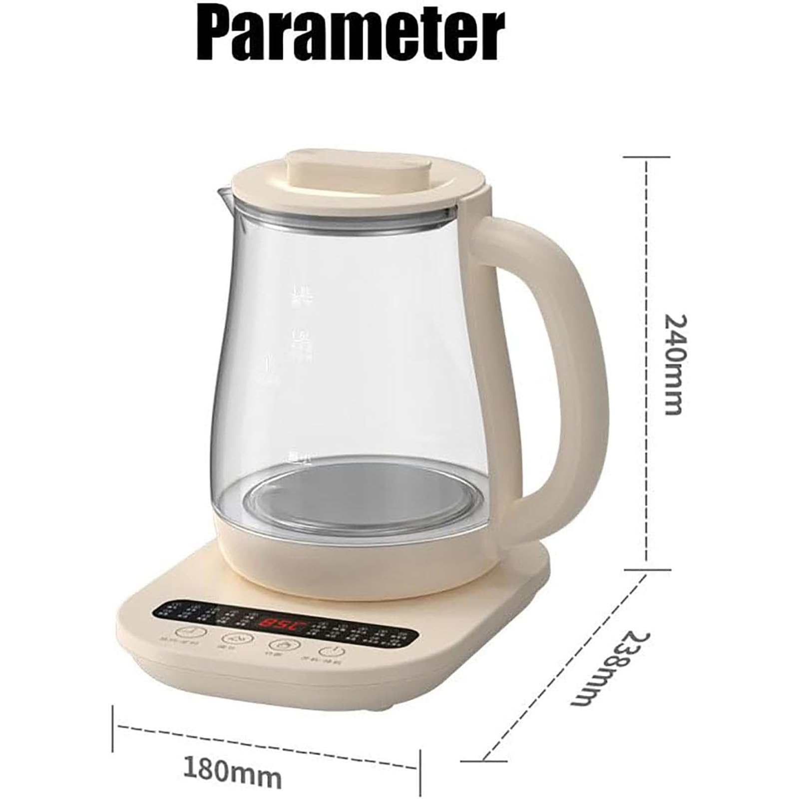 Hervidor de vidrio eléctrico, capacidad 1.8L, fabricante de té inteligente del control de la temperatura 800W con la función caliente de la mantención, ideal para el uso en el hogar y la oficina, dise