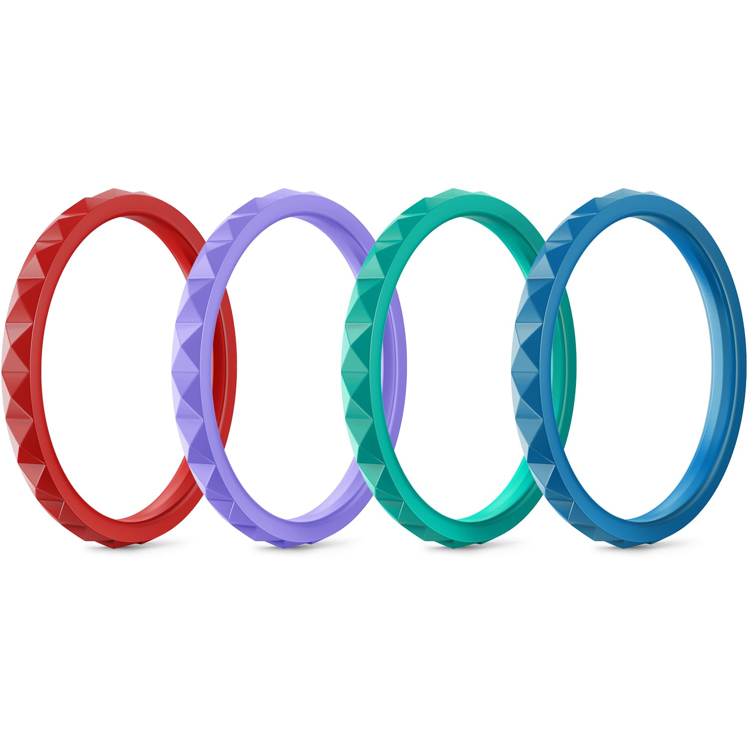 Egnaro Silicone Wedding bands women, Stackable Silicone Ring style