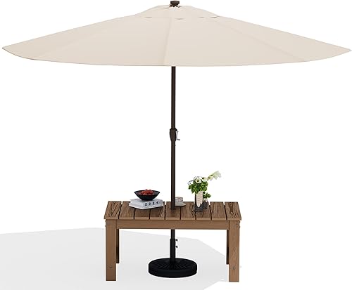 Vista 12 de SERWALL Mesa de Café para Exterior, Mesa de Patio de HDPE para Exteriores, Gris