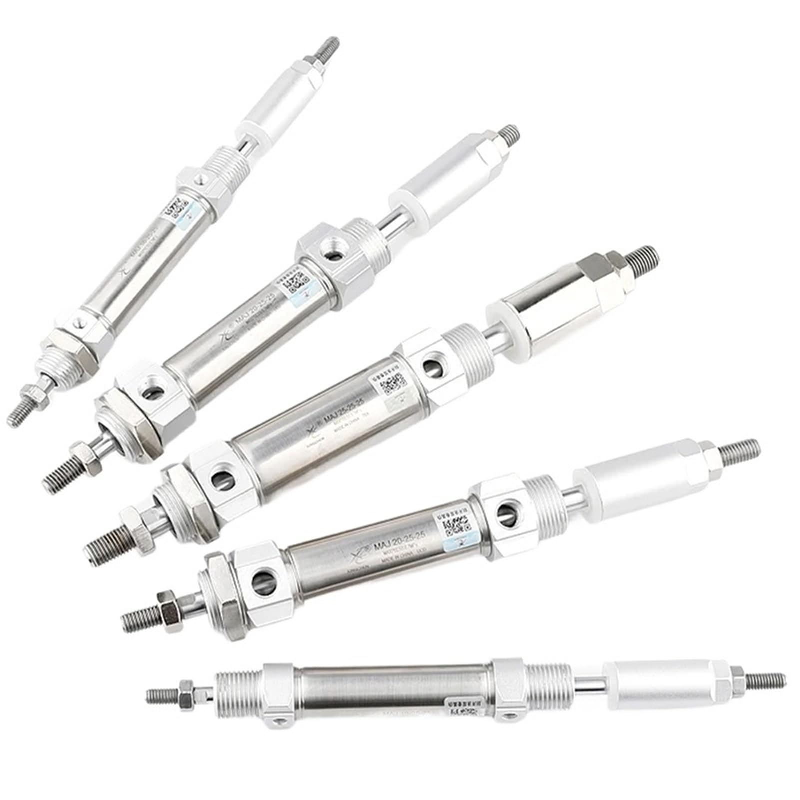 Vérin pneumatique MAJ16/20 en acier inoxydable à course réglable