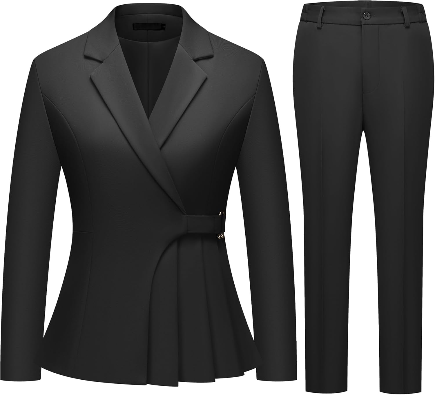 Women's 2 Piece Sets Pants Suits Dressy Business Casual Outfits Professional Irregular Blazer Set Work Office for Women