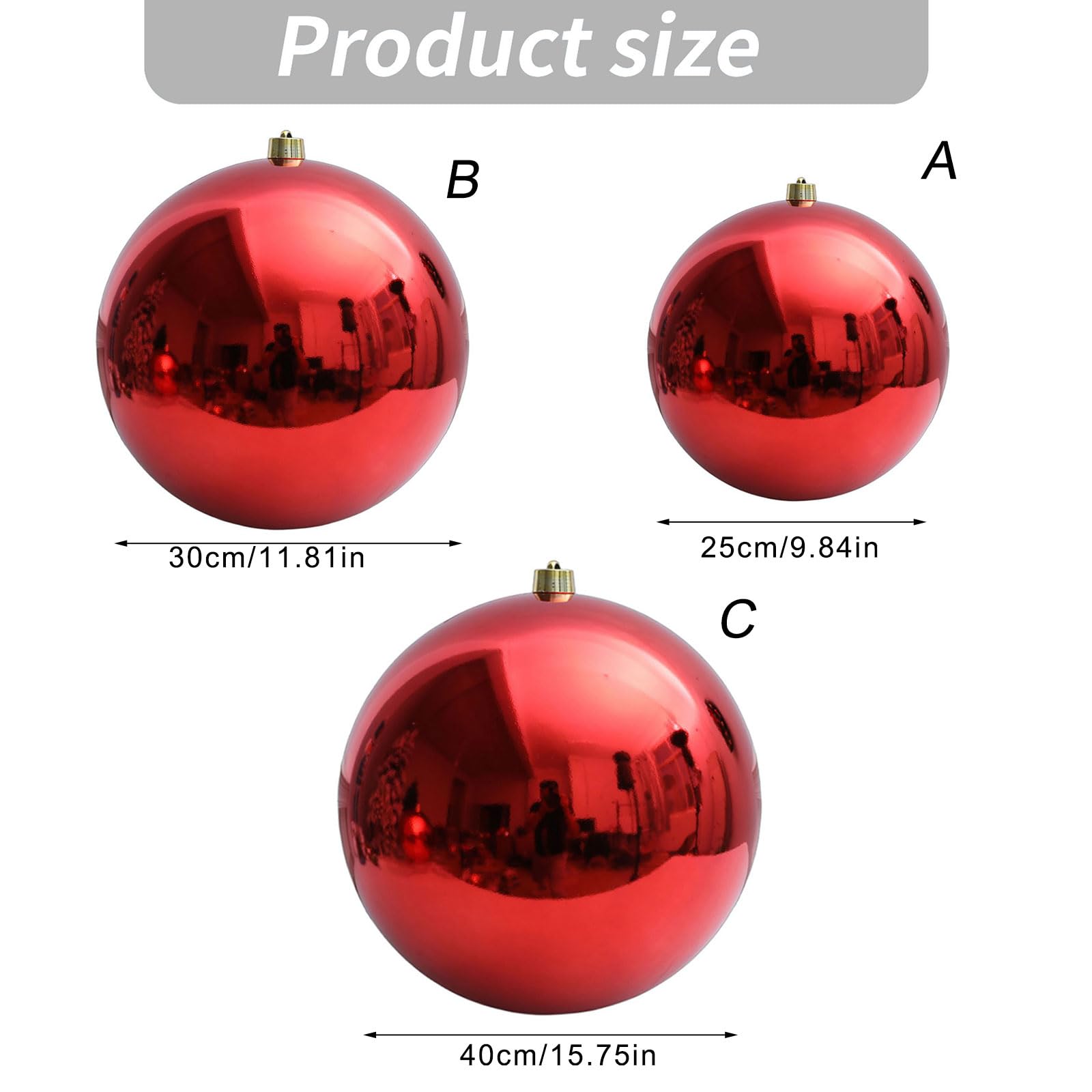 Rote, glänzende Weihnachtskugel, einfach aufzuhängendes Design, geeignet für Weihnachtsbaum und Partyszenendekoration Rote Funkelnde Kugelverzierung