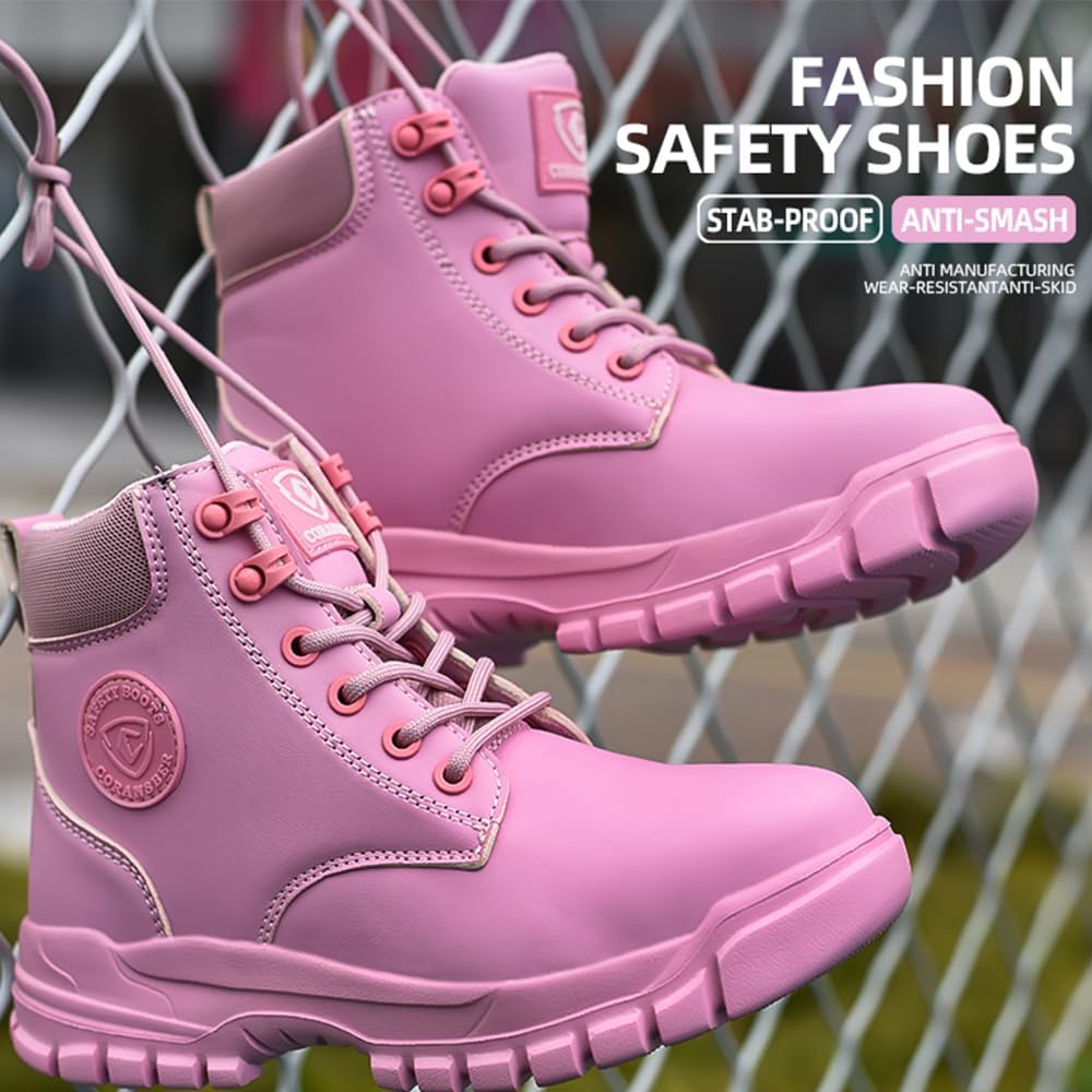 Steel Toe Boots for Women Wateproof Safety Shoes Men Lightweight Composite Toe Boots Leather Construction Steel work Shoes