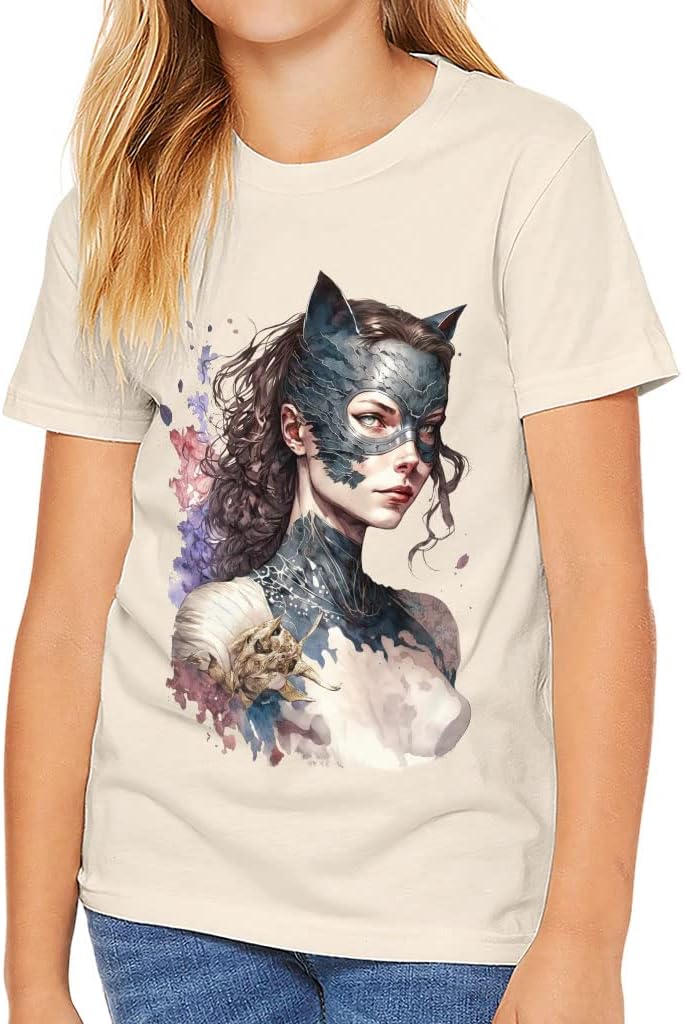 Cat Design Kids' T-Shirt - Paint T-Shirt - Graphic Tee Shirt for Kids