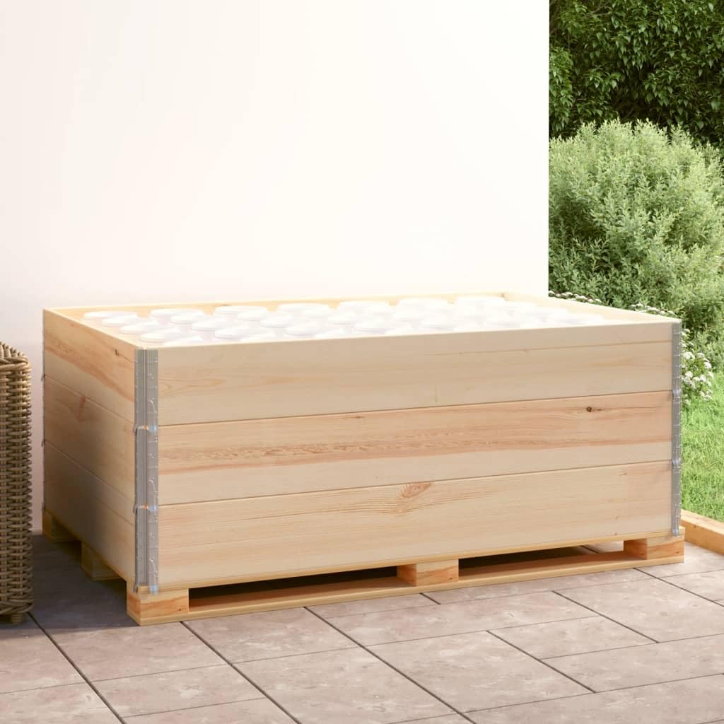 vidaXL 3X Madera Maciza de Pino Caja de Palés Jardinera Muebles Plegable Almacenar Artículos Almacenamiento Jardín Terraza Exterior 100x150 cm
