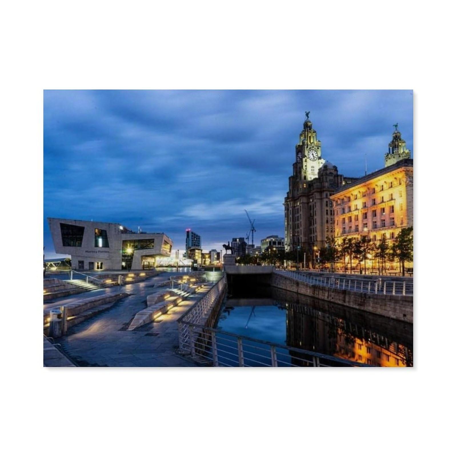 Jigsaw Puzzle 1000 Pieces,Liverpool Merseyside in the morning,Cardboard Children Toys Decompression Game(50x70cm）-32