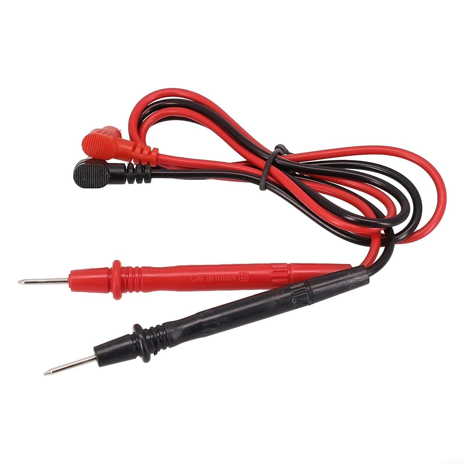 Cavi di prova per multimetro 1000 V 10 A, conduttori in rame schermato in silicone con punte in plastica resistente al calore, lunghezza 70 cm, rosso e nero, per multimetro standard tester