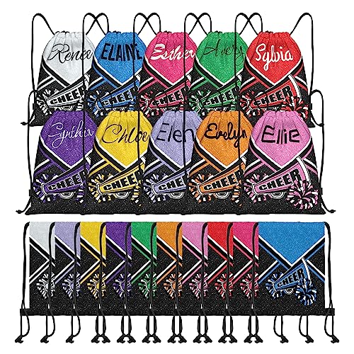 Personalized Cheer Drawstring Bag Custom Cheerleading Bags with Name Cheer Drawstring Bag for Cheerleaders Cheerleader Gift2
