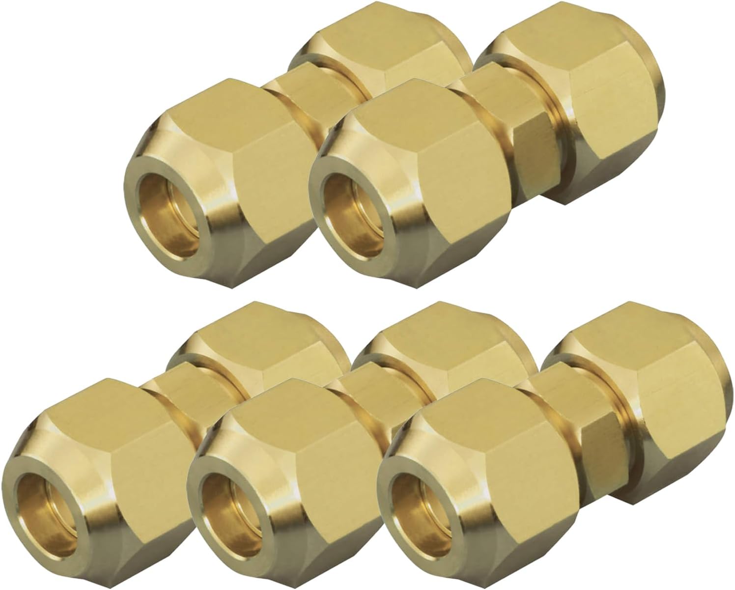 FUN-6B(5) Flare Union with Nuts, 6 Minutes, 5 Pieces