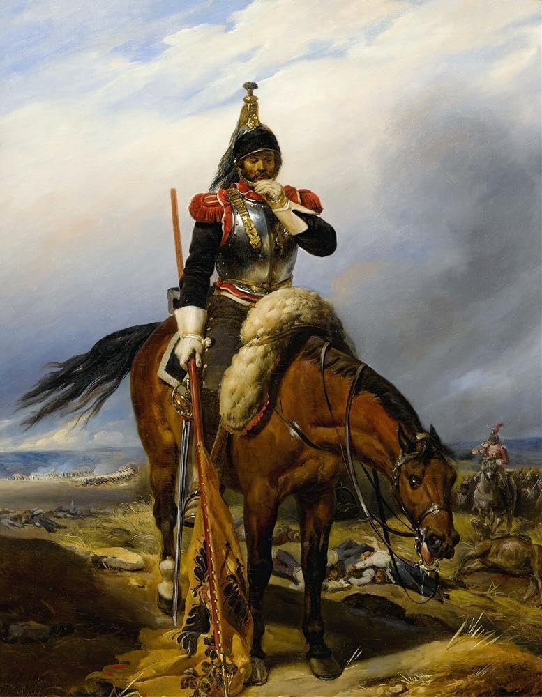 Paul Delaroche 20x24 Black Modern Framed Art Print Titled: The Field of Battle