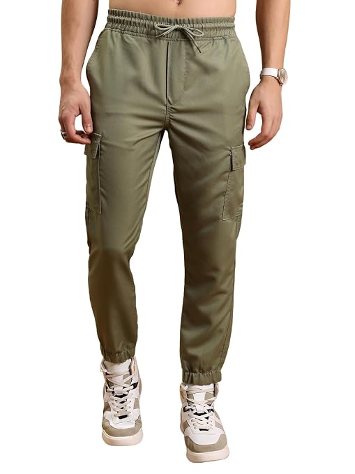 Highlander Men's Cargo Jogger Trousers| Utility Pockets | Trouser for Men | Men Trousers