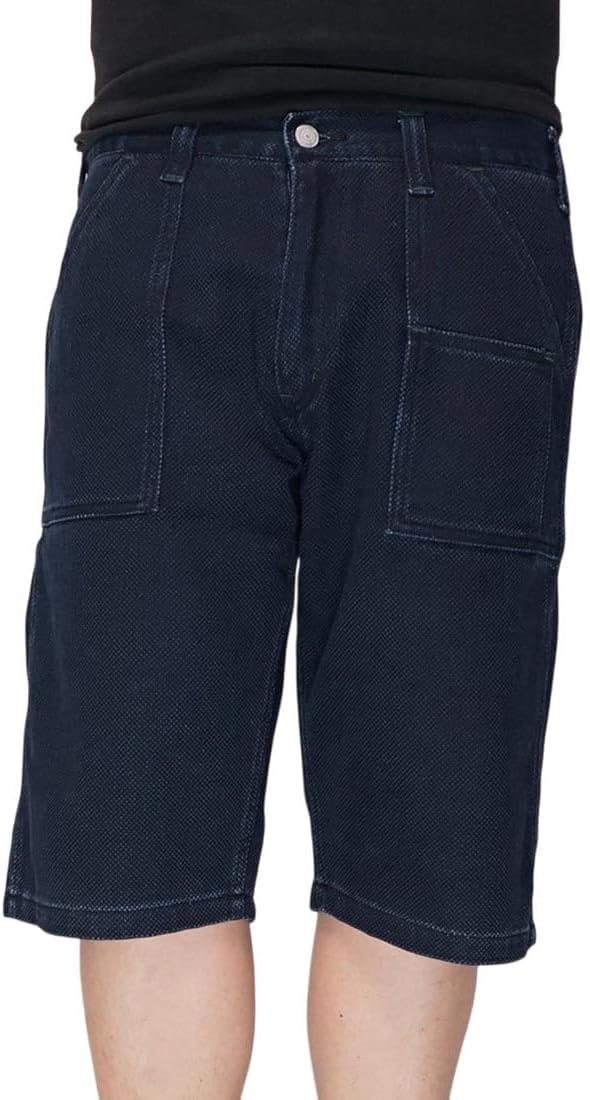 Amazon | [児島ジーンズ] ショートパンツ ハーフパンツ 刺し子ショーツ