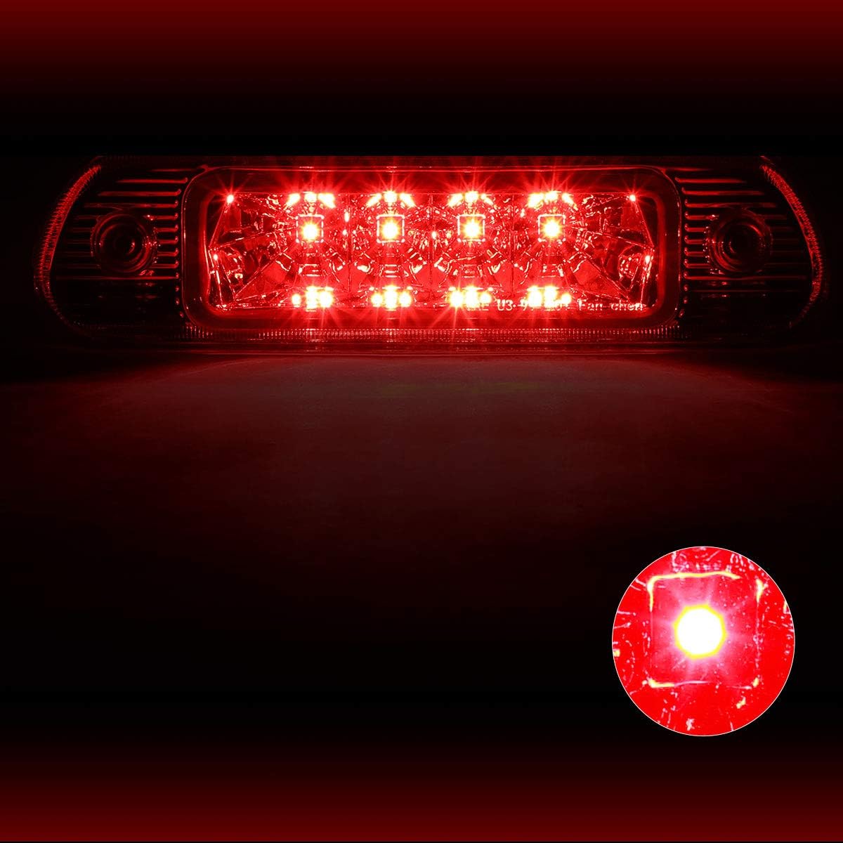 PM PERFORMOTOR LED 3rd Third Brake Light High Mount Stop Light Compatible with Jeep Grand Cherokee 99-04,Chrome Housing/Clear Lens