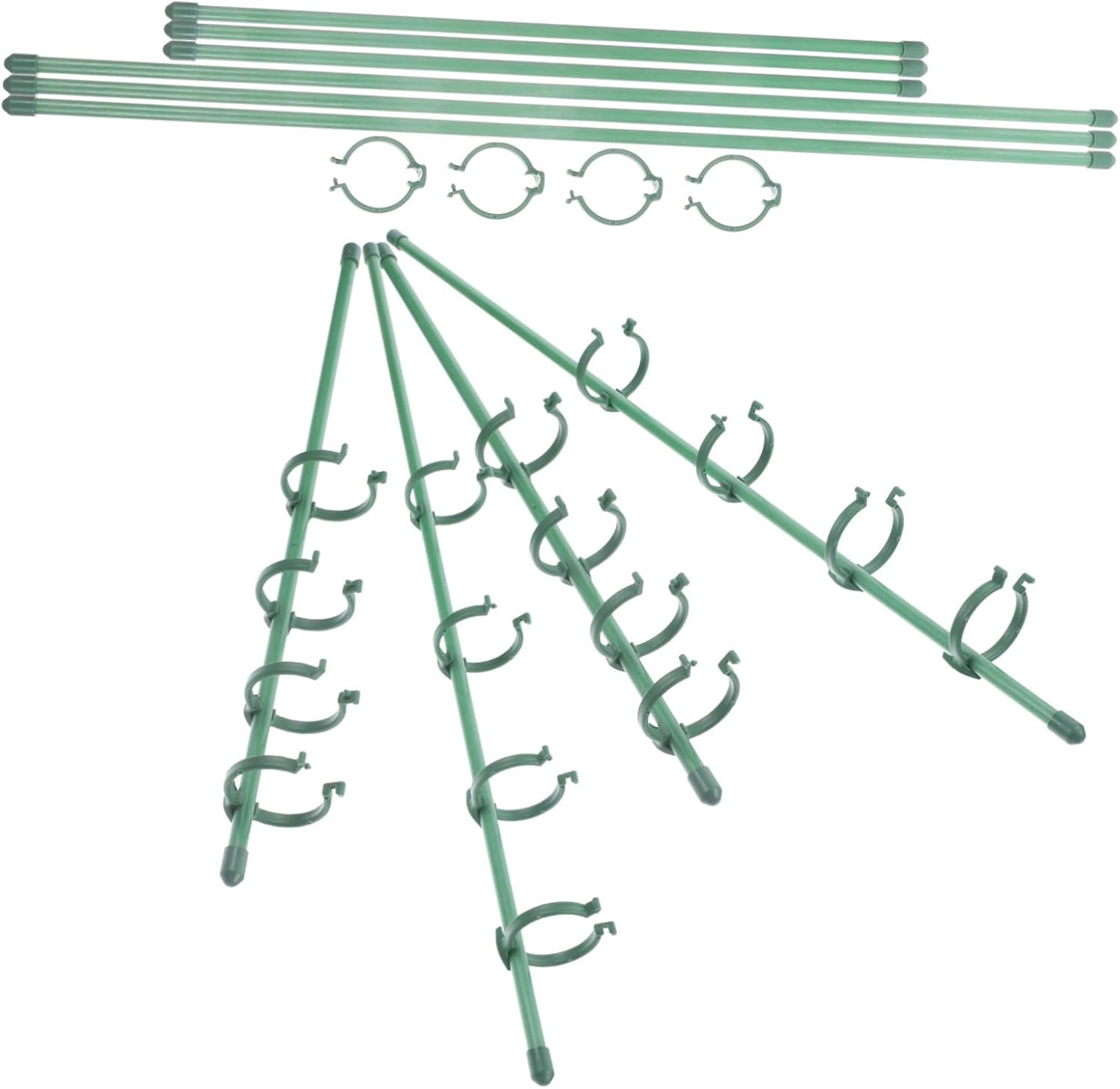 BESPORTBLE 5sets Plant Support Stakes Single Stem Support for Peony Clips and Climbing Flowers