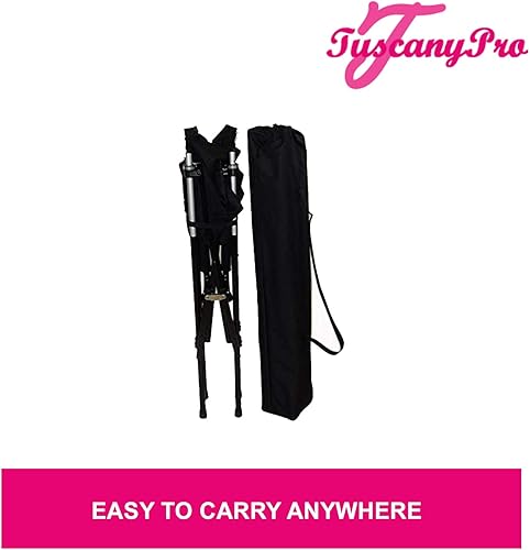 Miniatura 5 de Tuscany Pro Houdini - Silla de director alta, estilo cuádruple, diseño plegable telescópico súper compacto con marco de aluminio anodizado negro