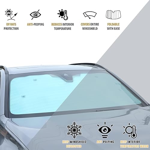 Miniatura 2 de Parasol para parabrisas de automóvil compatible con BMW X5 X6 X7 2019-2025, parasol para ventana delantera, visera solar reflectante plegable,