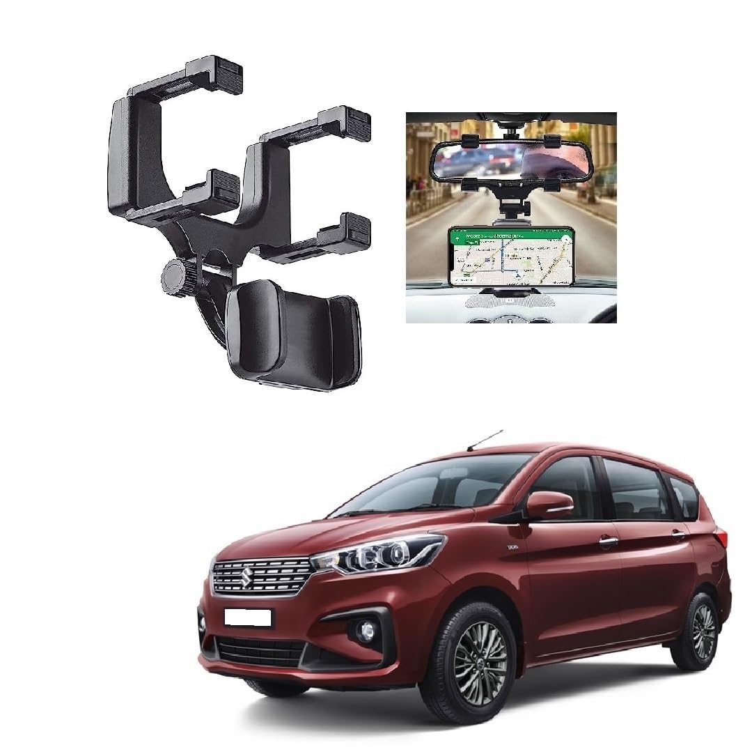 Car Hanging Rear View Mirror Mobile Phone Holder Mount Stand 360 Degree Rotational Compatible with Maruti Suzuki Ertiga Type-3-image-30