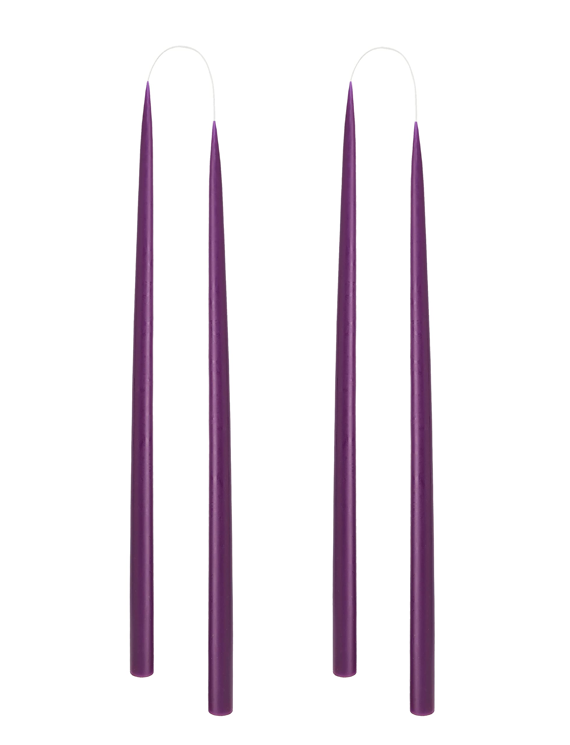 Kunstindustrien Violet Coloured Candles, 100% Paraffin Only Added Colour, 4Pcs.