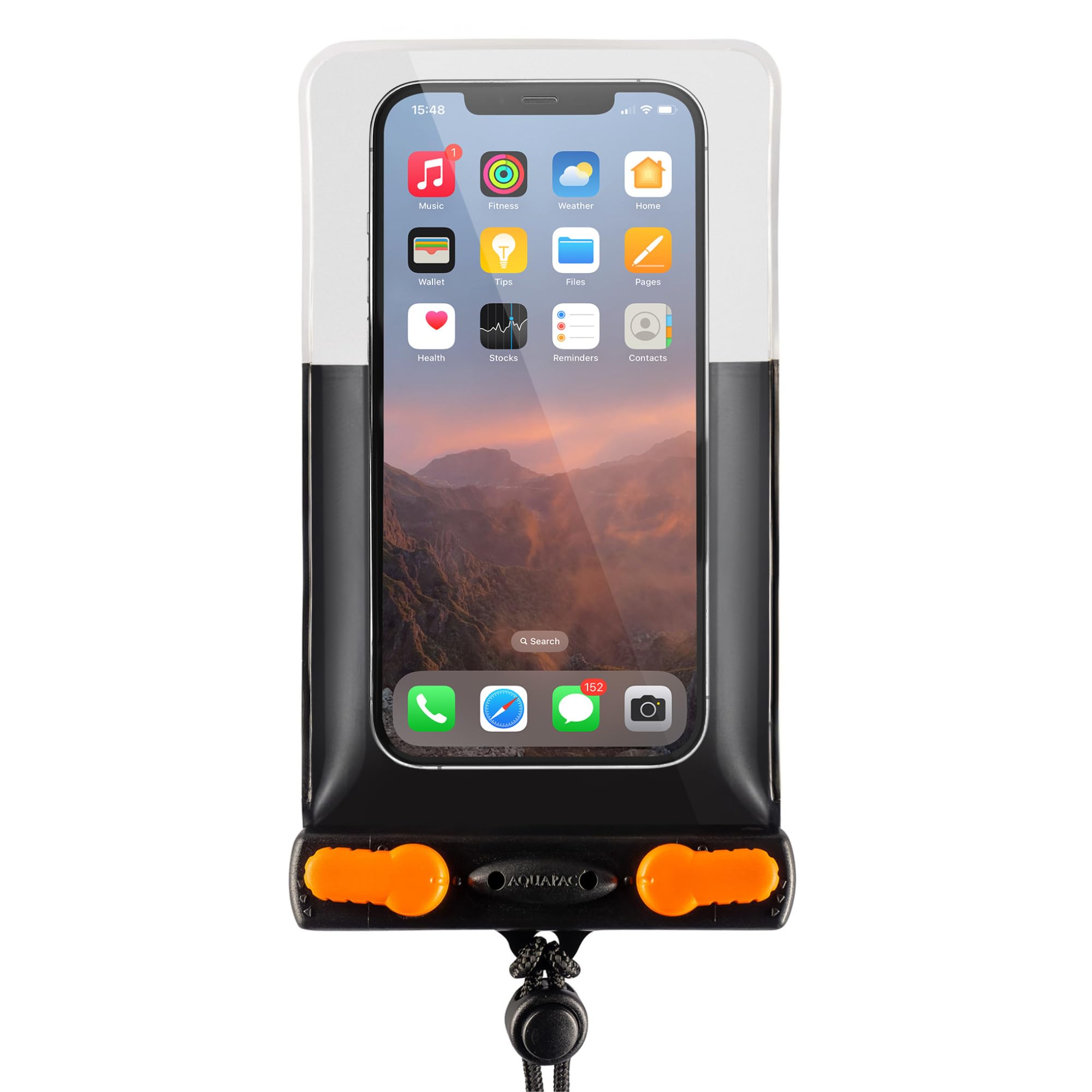 Aquapac Economy ÉTui De Téléphone éTanche Noir avec Cordon pour Iphone Et Android, Fabriqué Au Royaume-​Uni, Sports Nautiques, Voyage, Garantie 5 Ans, Respectueux De l'environnement, Randonnée