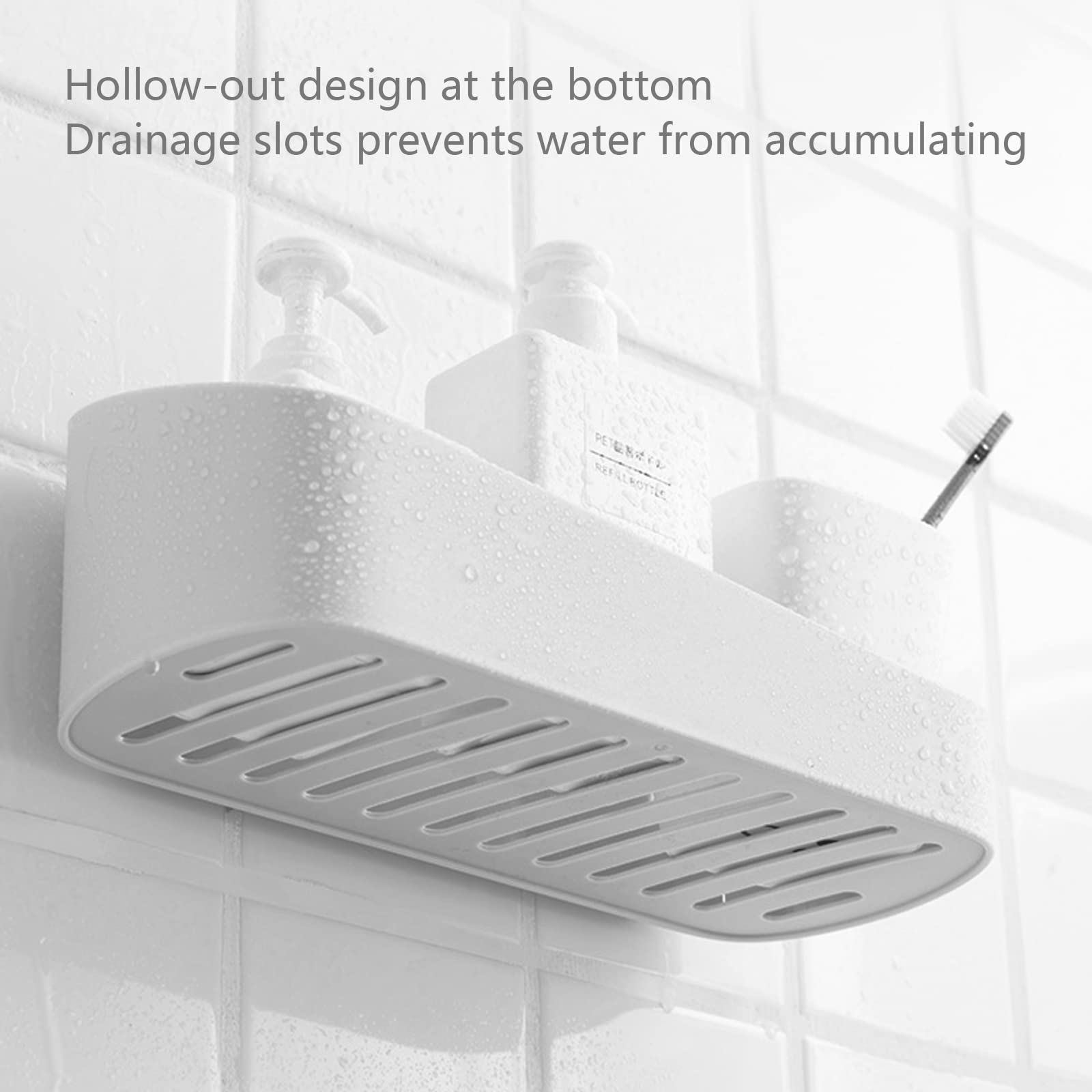 Portaprofumi Da Doccia Autoadesivo - Organizer Senza Perforazione, Trasparente, Per Bagno O Cucina, Facile Installazione - Foto 4