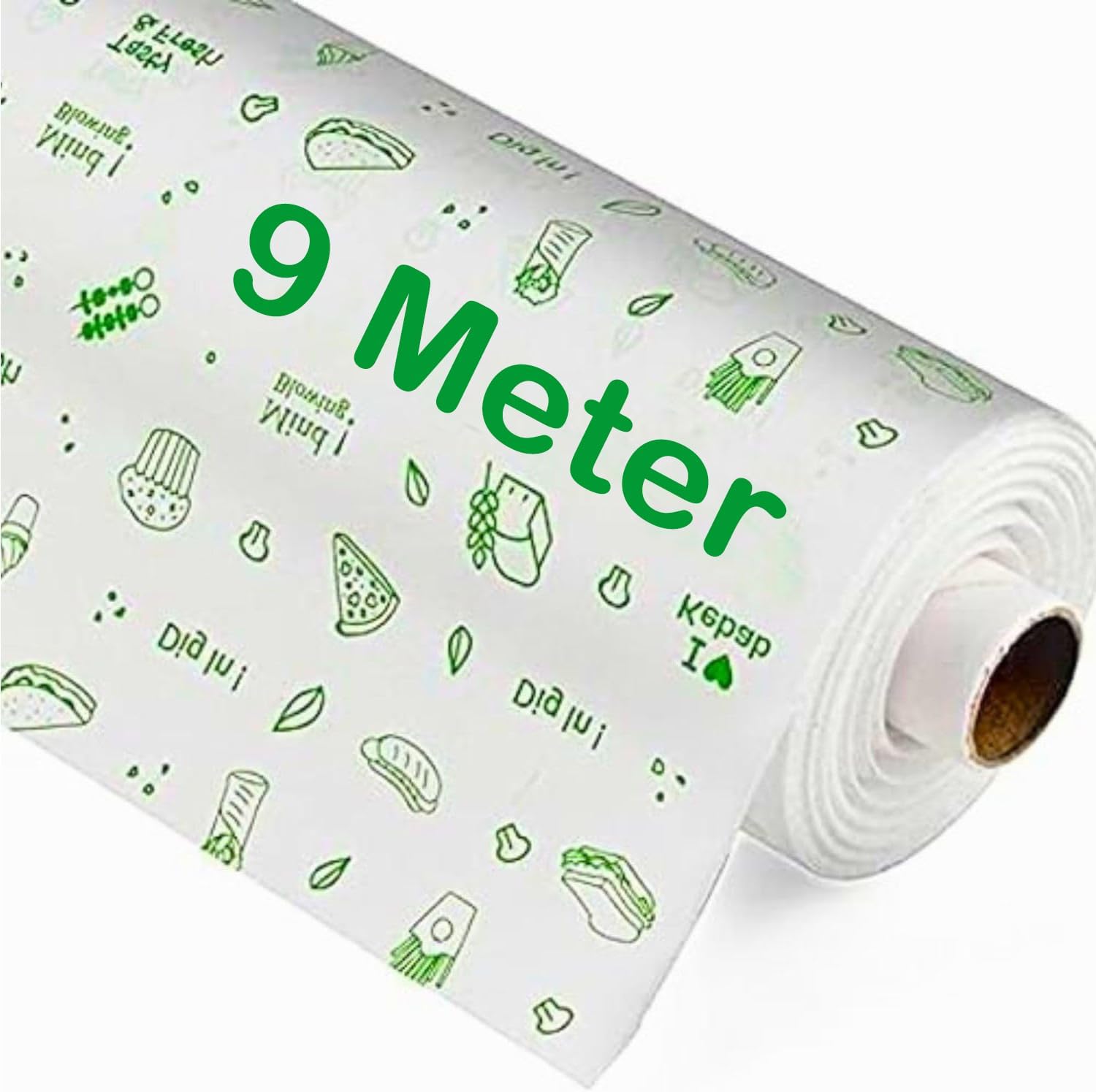 9 Meters Premium Non-Stick Butter Wrapping Roll. Re-heatable, Oven Safe Parchment Paper.