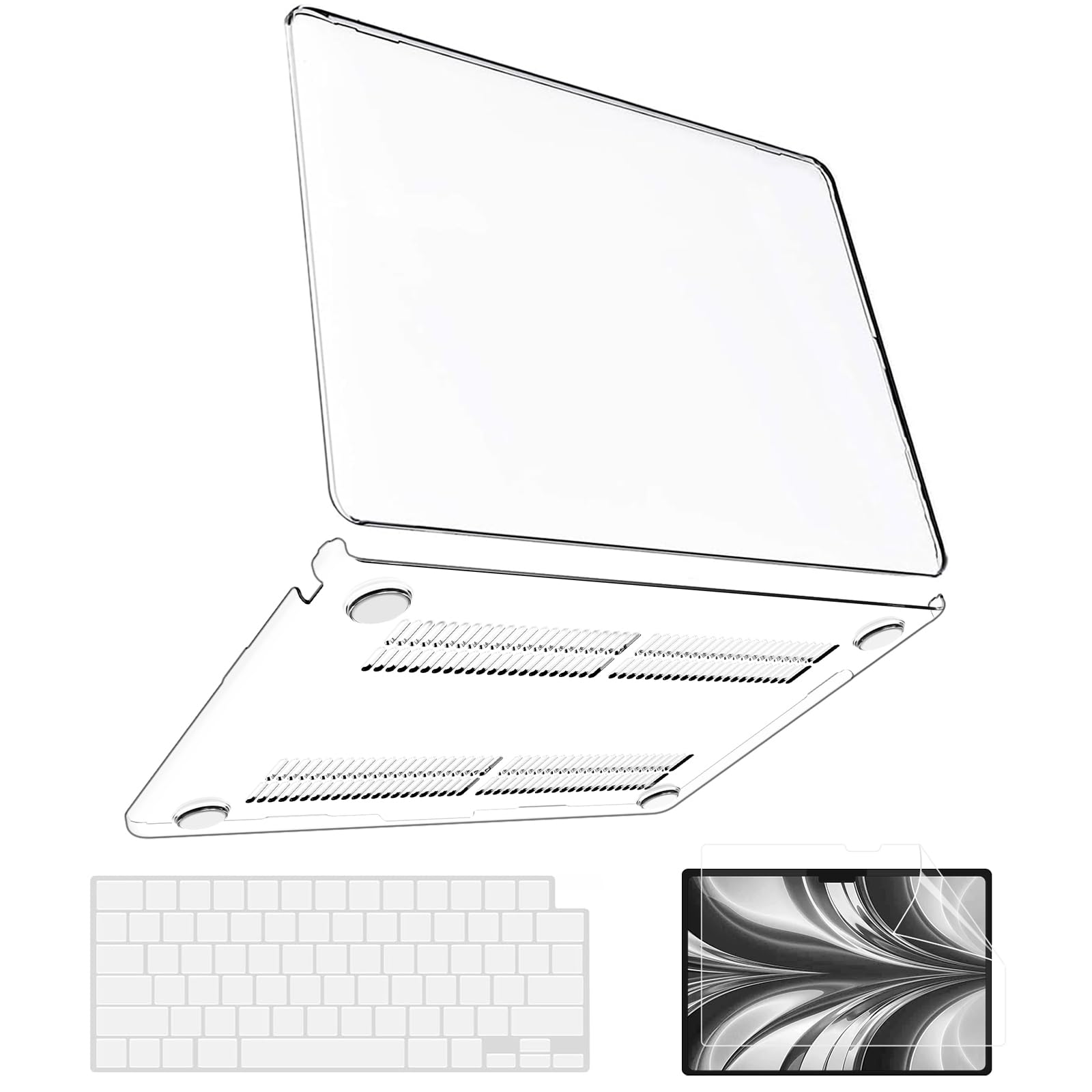 B BELK Compatible with MacBook Air 13 inch Case 2026 2025 2024 2023 2022 M4/M3/M2 Model A3240 A3113 A2681, Clear Laptop Hard Shell for MacBook Air