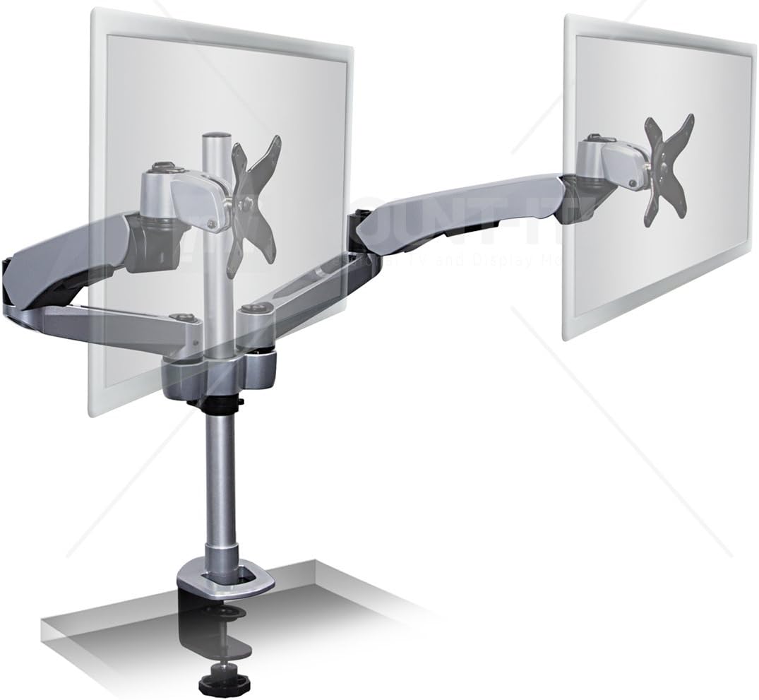 Mount-It! Expandable Two Monitor Computer Desk Mount Spring Arm Quick Release (MI-45116)