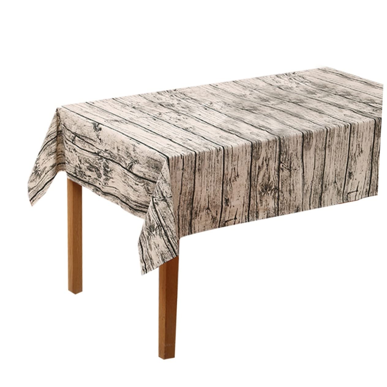 Nappe de table motif bois pour repas en plein air et décoration de maison