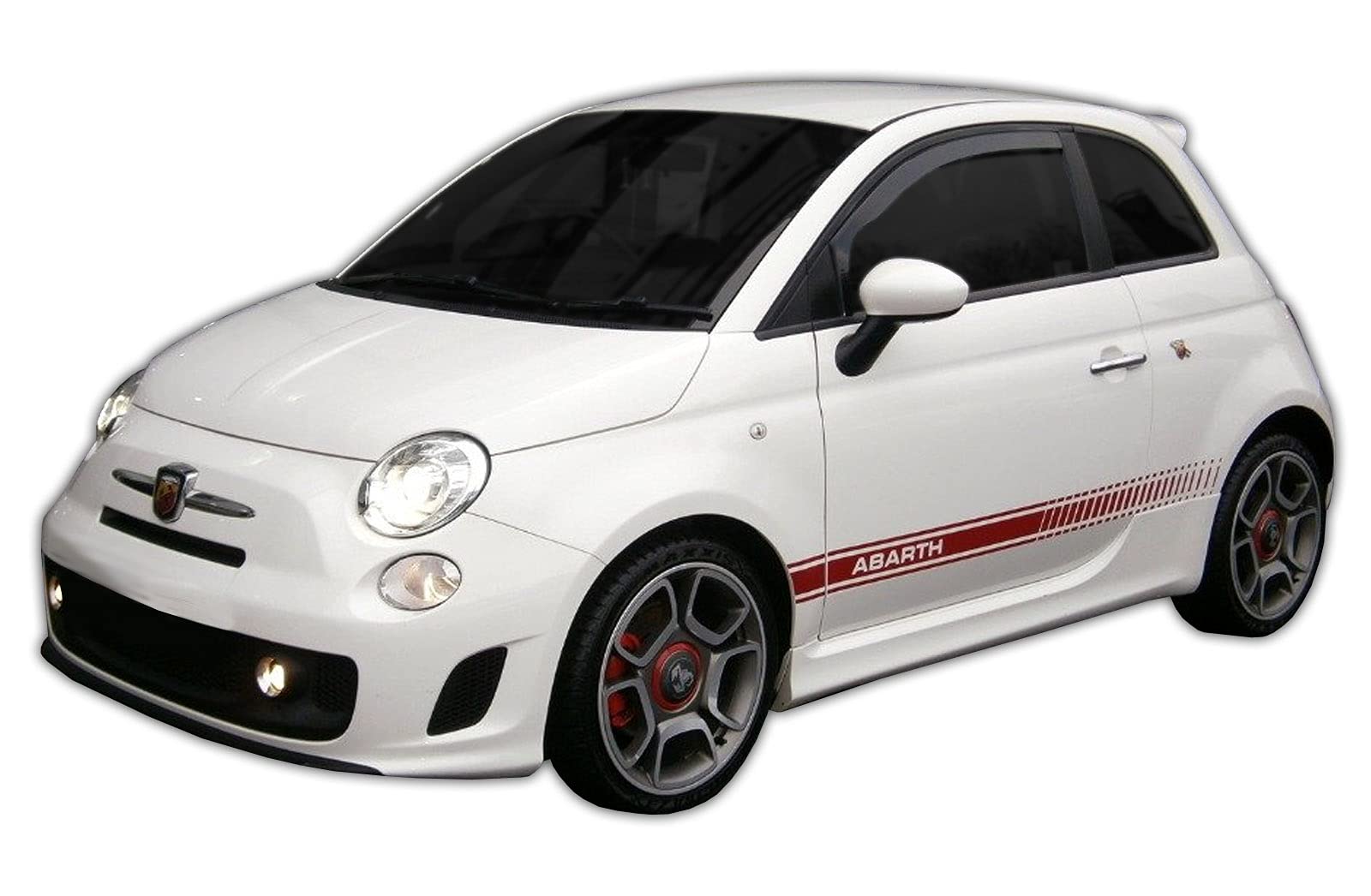 J&J AUTOMOTIVE GP Deflettori d'Aria per Fiat 500 3-Porte 2007-2020, Set da 2 Pezzi, Antiturbo Antivento Antipioggia, Anteriore Nero fumé Oscurato