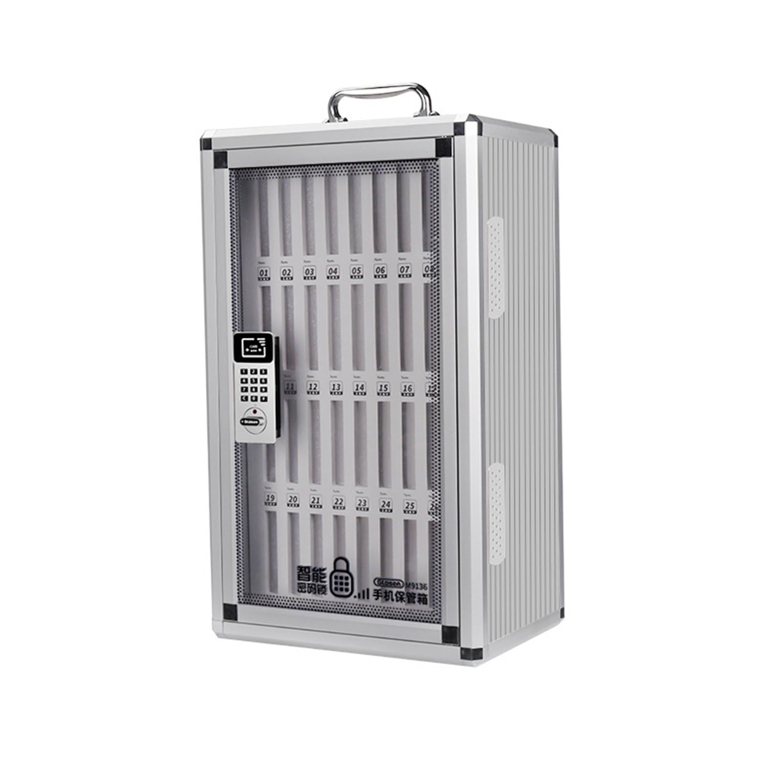 Armadio Porta Cellulare Fissato Al Muro In Lega Di Alluminio, Armadietto Metallico Portacellulare, Con Serratura Armadietto Per Telefoni Cellulari Desktop Per Dipendenti(36 slots)